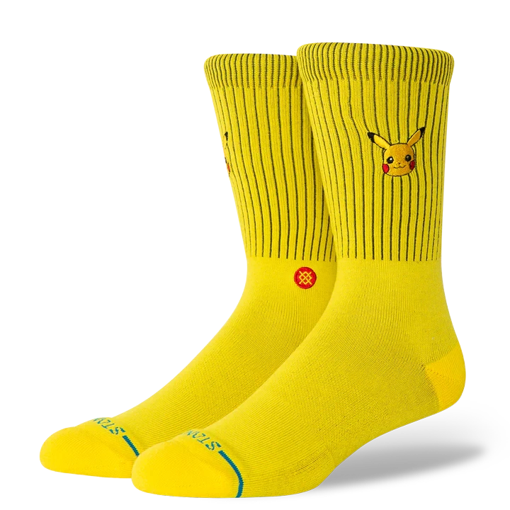 STANCE Pokemon x Stance Pikachu Crew Socks Yellow Men's Socks Stance 