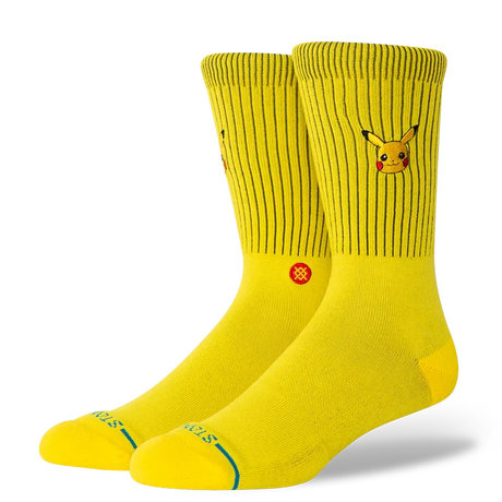 STANCE Pokemon x Stance Pikachu Crew Socks Yellow Men's Socks Stance 