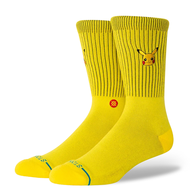 STANCE Pokemon x Stance Pikachu Crew Socks Yellow Men's Socks Stance 
