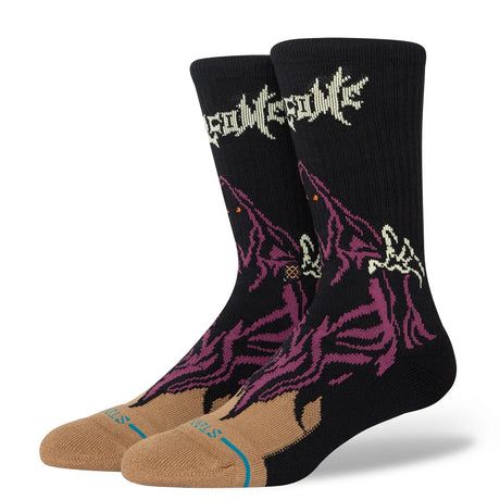 STANCE Welcome Skateboards x Stance Welcome Skelly Crew Socks Black Men's Socks Stance 