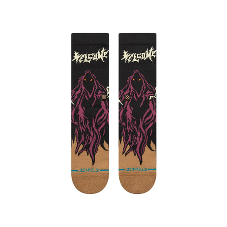 STANCE Welcome Skateboards x Stance Welcome Skelly Crew Socks Black Men's Socks Stance 