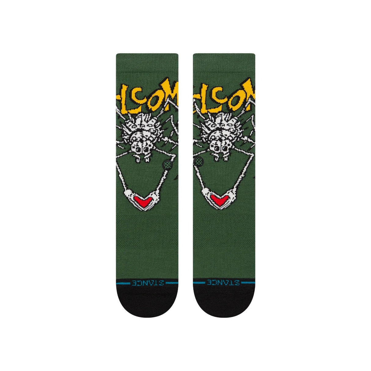 STANCE Welcome Skateboards x Stance Welcome Wilbur Crew Socks Green Men's Socks Stance 
