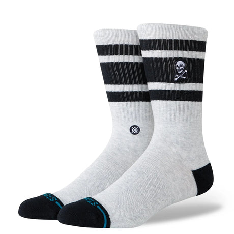 STANCE Boyd Skull Crew Socks Heather Grey Men's Socks Stance 