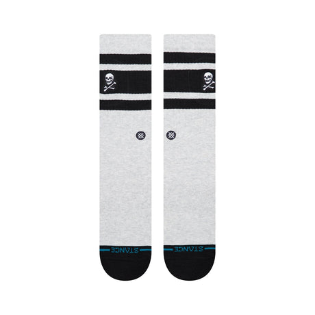 STANCE Boyd Skull Crew Socks Heather Grey Men's Socks Stance 