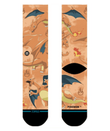 STANCE Charizard All Over Print Crew Socks Orange Men's Socks Stance 