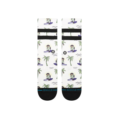 STANCE Surfin Monkey Crew Socks White Men's Socks Stance 