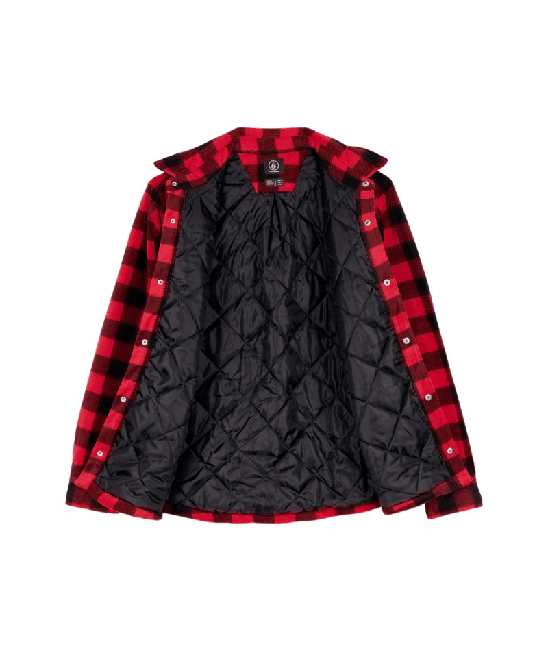 VOLCOM Bowered Fleece Button Up Lifeguard Red Men's Street Jackets Volcom 