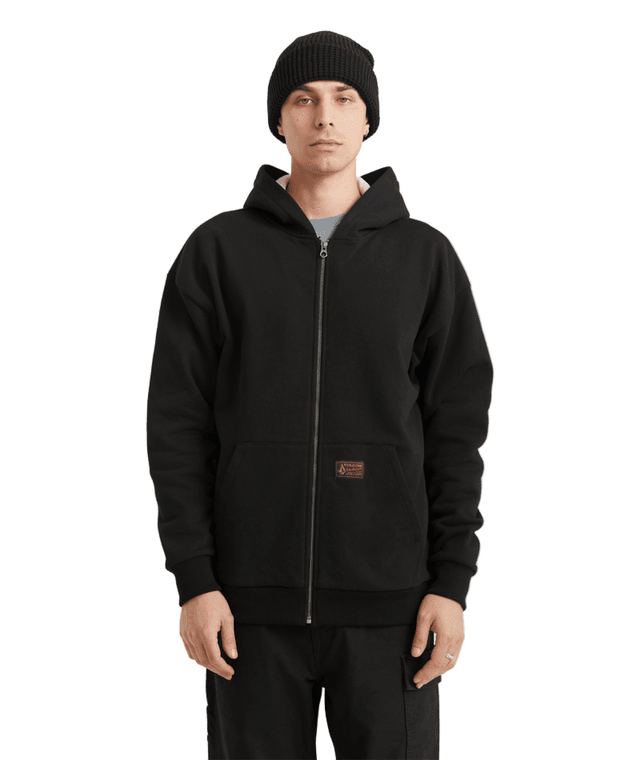 VOLCOM Axestone Workwear Lined Fleece Black Men's Zip Hoodies Volcom 