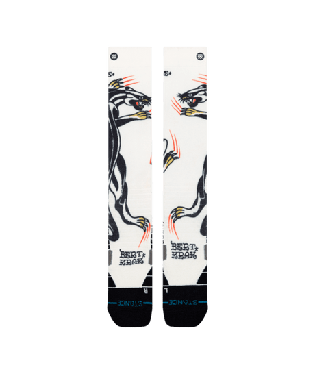 STANCE Bert Krak x Battle Mid Poly Snow Socks Cream Men's Snowboard Socks Stance 