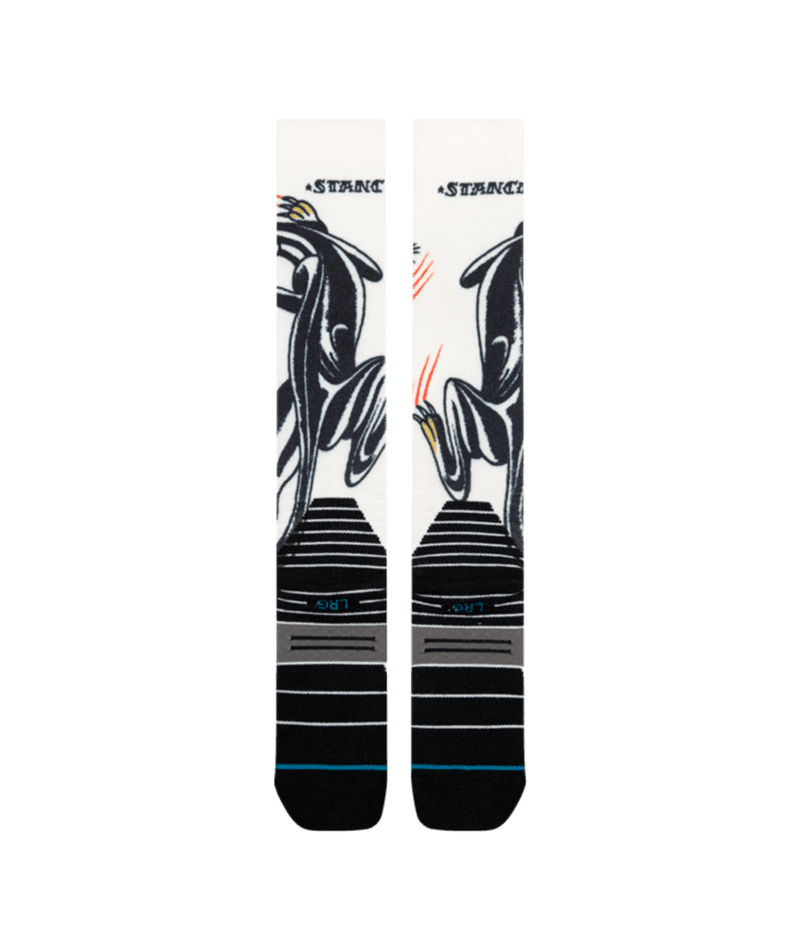 STANCE Bert Krak x Battle Mid Poly Snow Socks Cream Men's Snowboard Socks Stance 