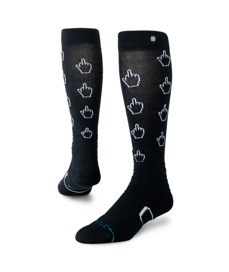STANCE Cursor Mid Poly Snow Socks Black Men's Snowboard Socks Stance 