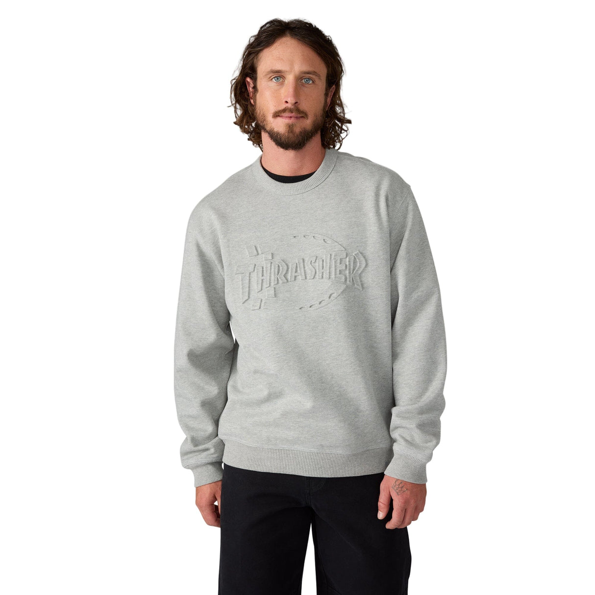 DICKIES Thrasher X Dickies Crew Grey Melange Men's Crewnecks Dickies 