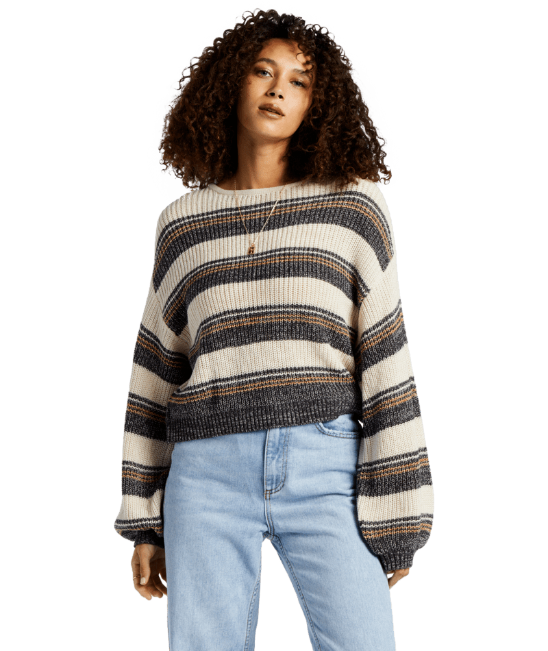 BILLABONG Women's Changing Tides Pullover Sweater Black Pebble Women's Sweaters Billabong 
