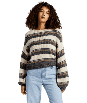 BILLABONG Women's Changing Tides Pullover Sweater Black Pebble Women's Sweaters Billabong 