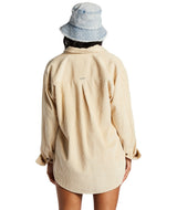 BILLABONG Women's So Stoked Cord Long Sleeve Top Antique White 2 Women's Flannels and Button Ups Billabong 