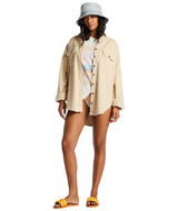 BILLABONG Women's So Stoked Cord Long Sleeve Top Antique White 2 Women's Flannels and Button Ups Billabong 