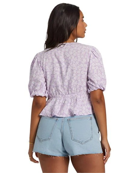 BILLABONG Women's Lady Like Puff Sleeve Crop Top Tulip Women's Blouses Billabong 