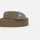 DIME Waxed Canvas Belt Brown/Olive