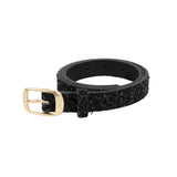 DIME Dress Leather Belt Shaggy Black
