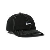 HUF Arch Logo 6 Panel Hat Black Men's Hats Huf 