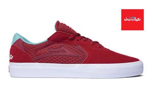 LAKAI X CHOCOLATE Atlantic Vulc Shoes Red Suede Men's Skate Shoes Lakai 