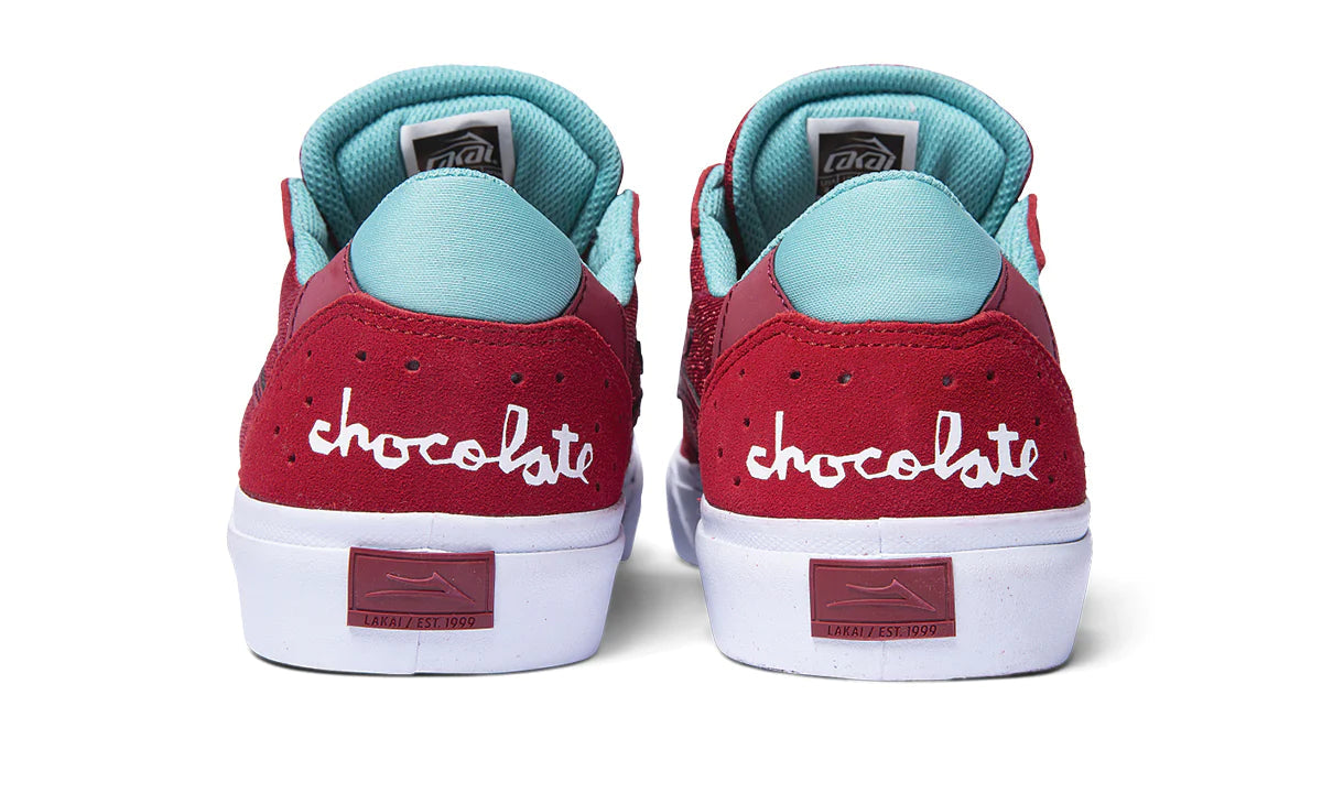 LAKAI X CHOCOLATE Atlantic Vulc Shoes Red Suede Men's Skate Shoes Lakai 
