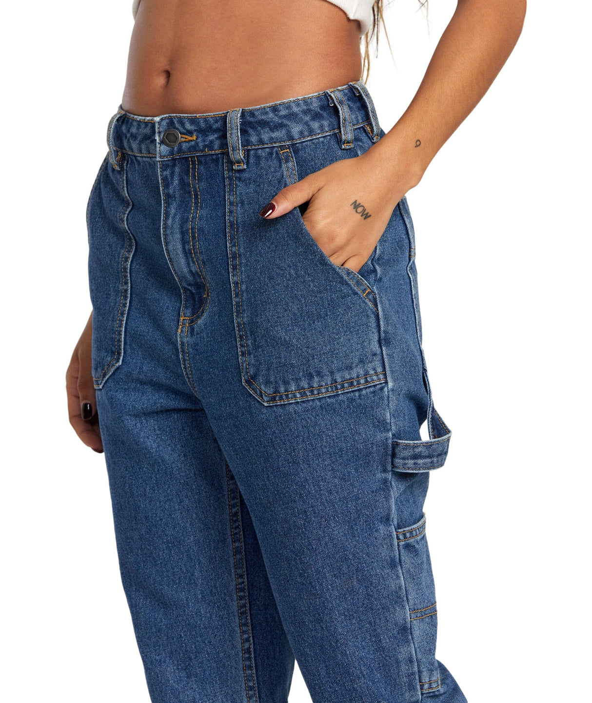 RVCA Women's Recession Denim Pants Blue Rinse Women's Pants RVCA 