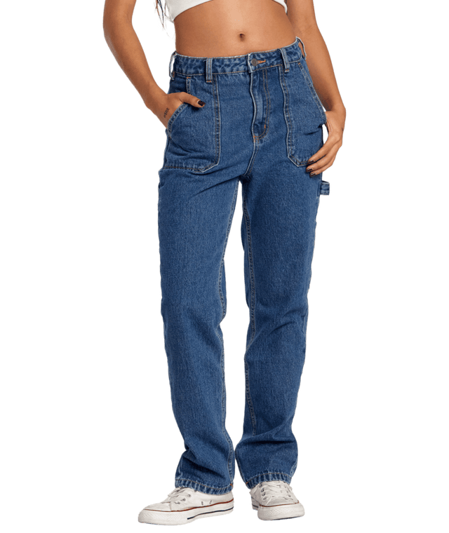 RVCA Women's Recession Denim Pants Blue Rinse Women's Pants RVCA 
