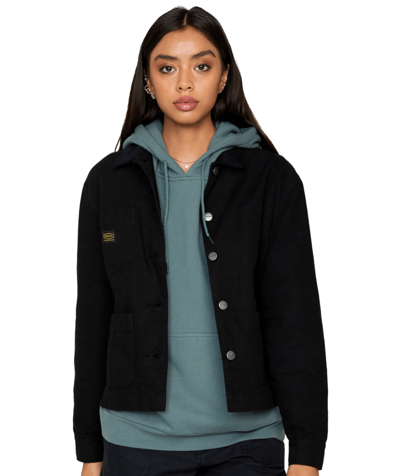 RVCA Women's Recession Chore Coat True Black Women's Street Jackets RVCA 