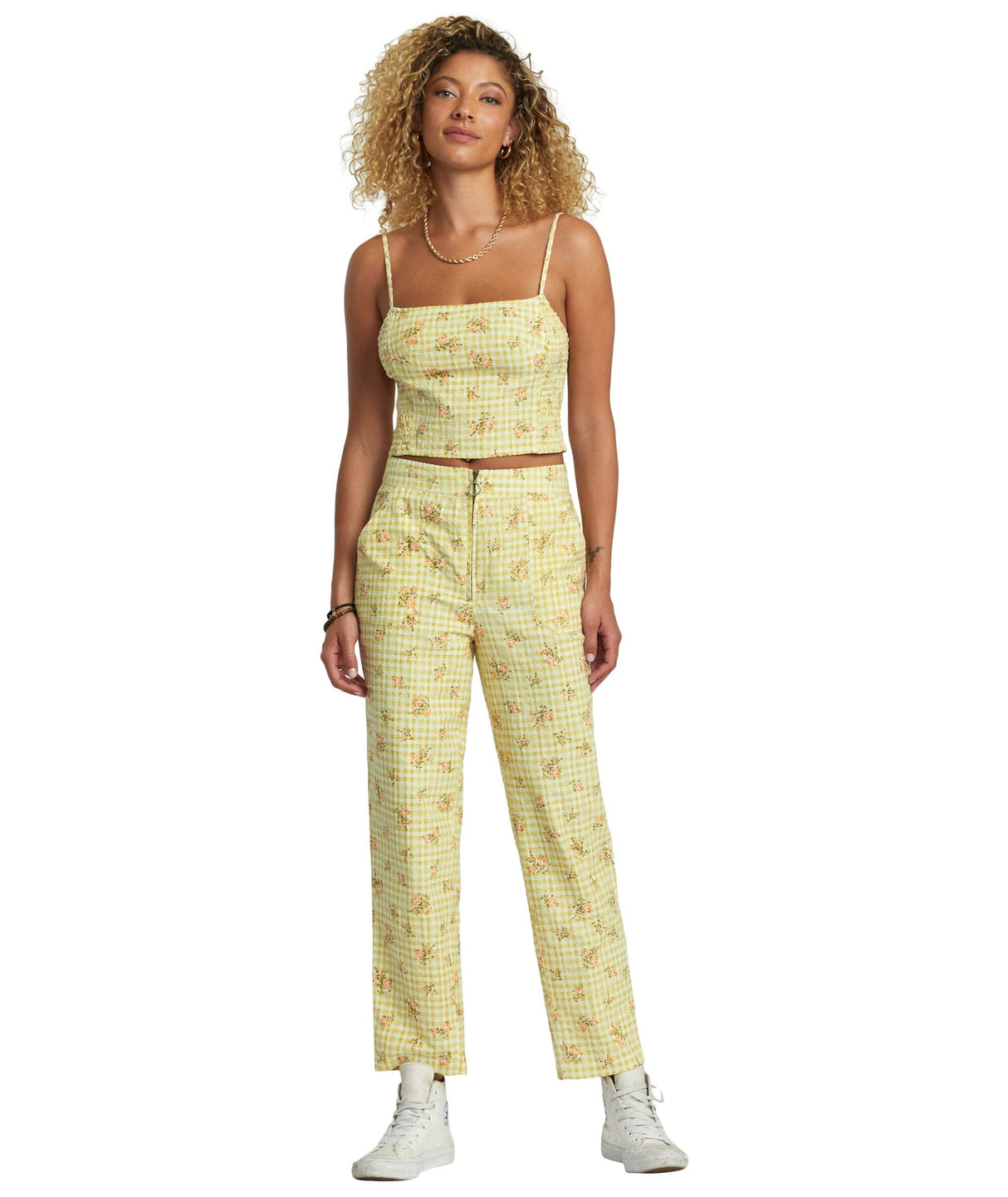 RVCA Women's Anywhere Seersucker Pants Golden Women's Pants RVCA 