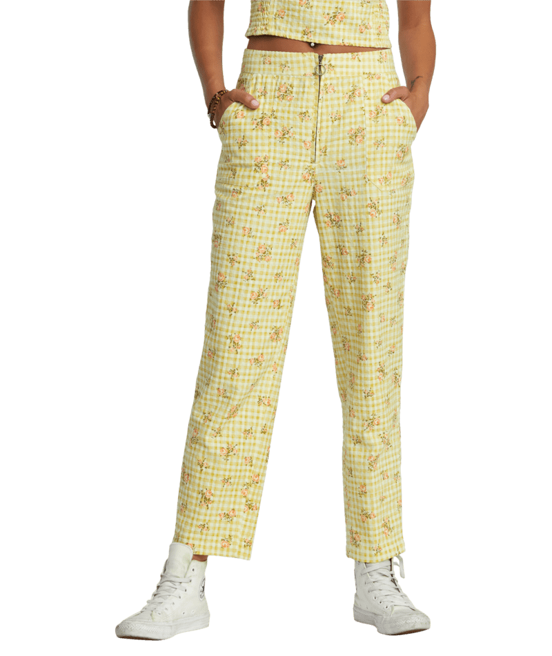 RVCA Women's Anywhere Seersucker Pants Golden Women's Pants RVCA 
