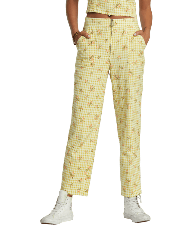 RVCA Women's Anywhere Seersucker Pants Golden Women's Pants RVCA 