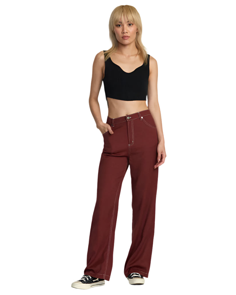 RVCA Women's Coco Pants Madder Brown Women's Pants RVCA 