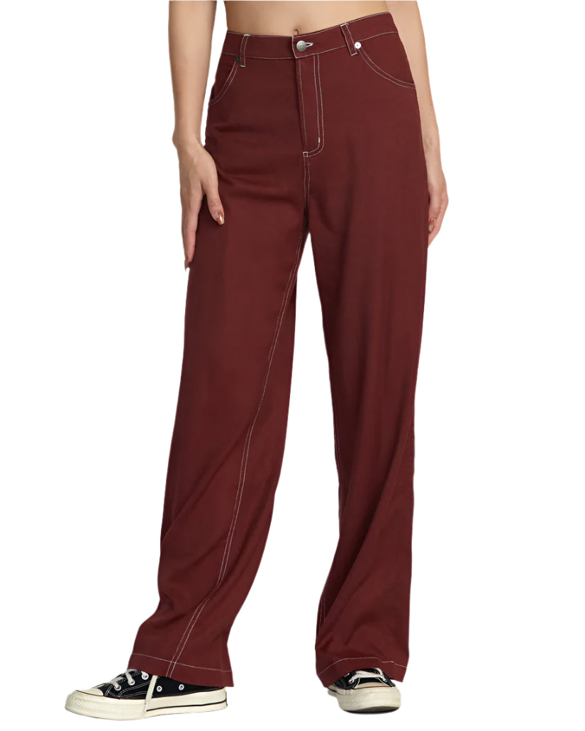 RVCA Women's Coco Pants Madder Brown Women's Pants RVCA 