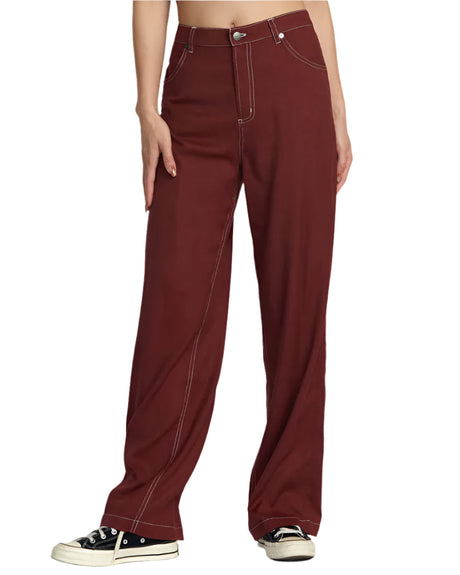 RVCA Women's Coco Pants Madder Brown Women's Pants RVCA 