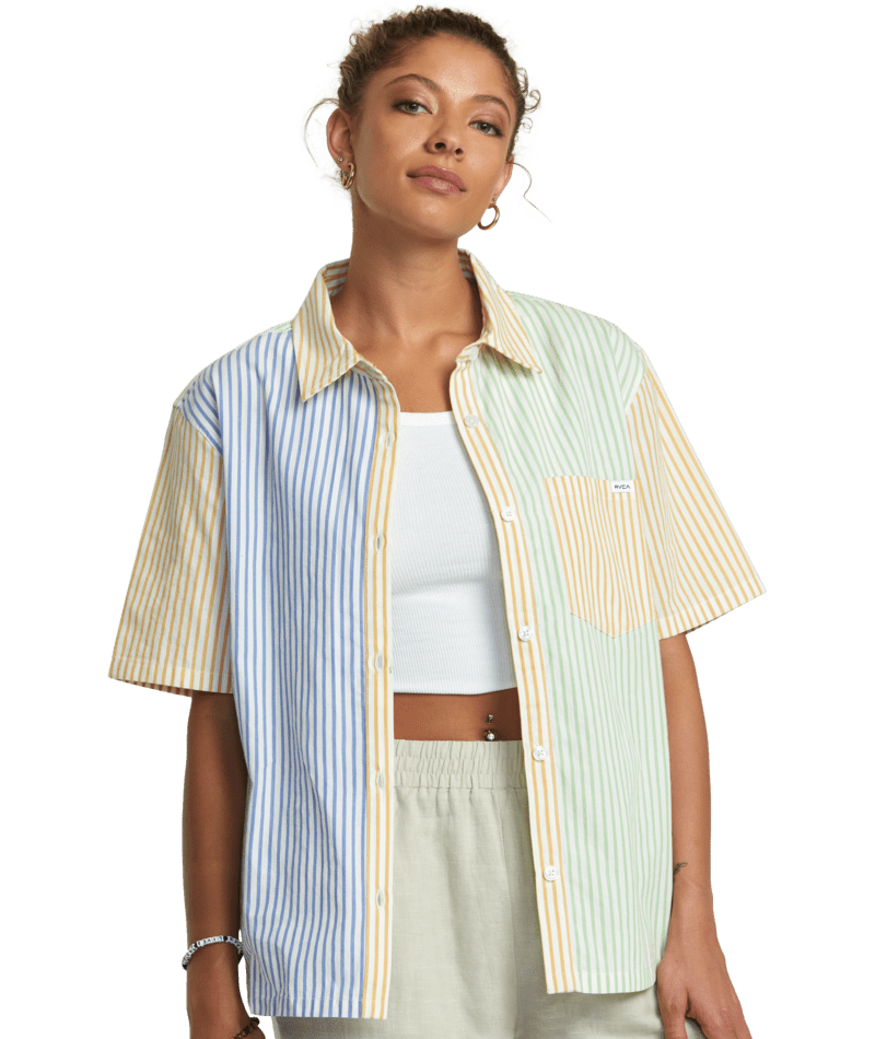 RVCA Women's Nauti Short Sleeve Button Up Multi Women's Flannels and Button Ups RVCA 