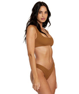 RVCA Women's Grooves Texture Bralette Bikini Top Sienna Women's Bikini Tops RVCA 