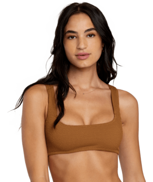 RVCA Women's Grooves Texture Bralette Bikini Top Sienna Women's Bikini Tops RVCA 