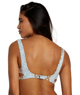 RVCA Women's Micro Magic Cutout Reversible Bra Bikini Top Shale Women's Bikini Tops RVCA 