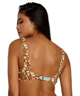 RVCA Women's Micro Magic Cutout Reversible Bra Bikini Top Shale Women's Bikini Tops RVCA 