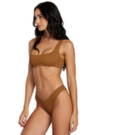 RVCA Women's Grooves Texture High Leg Bikini Bottoms Sienna Women's Bikini Bottoms RVCA 