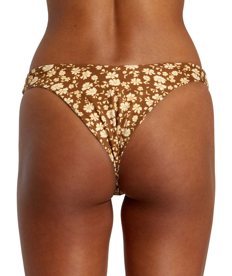 RVCA Women's MIcro Magic Reversible High Leg Bikini Bottom Shale Women's Bikini Bottoms RVCA 