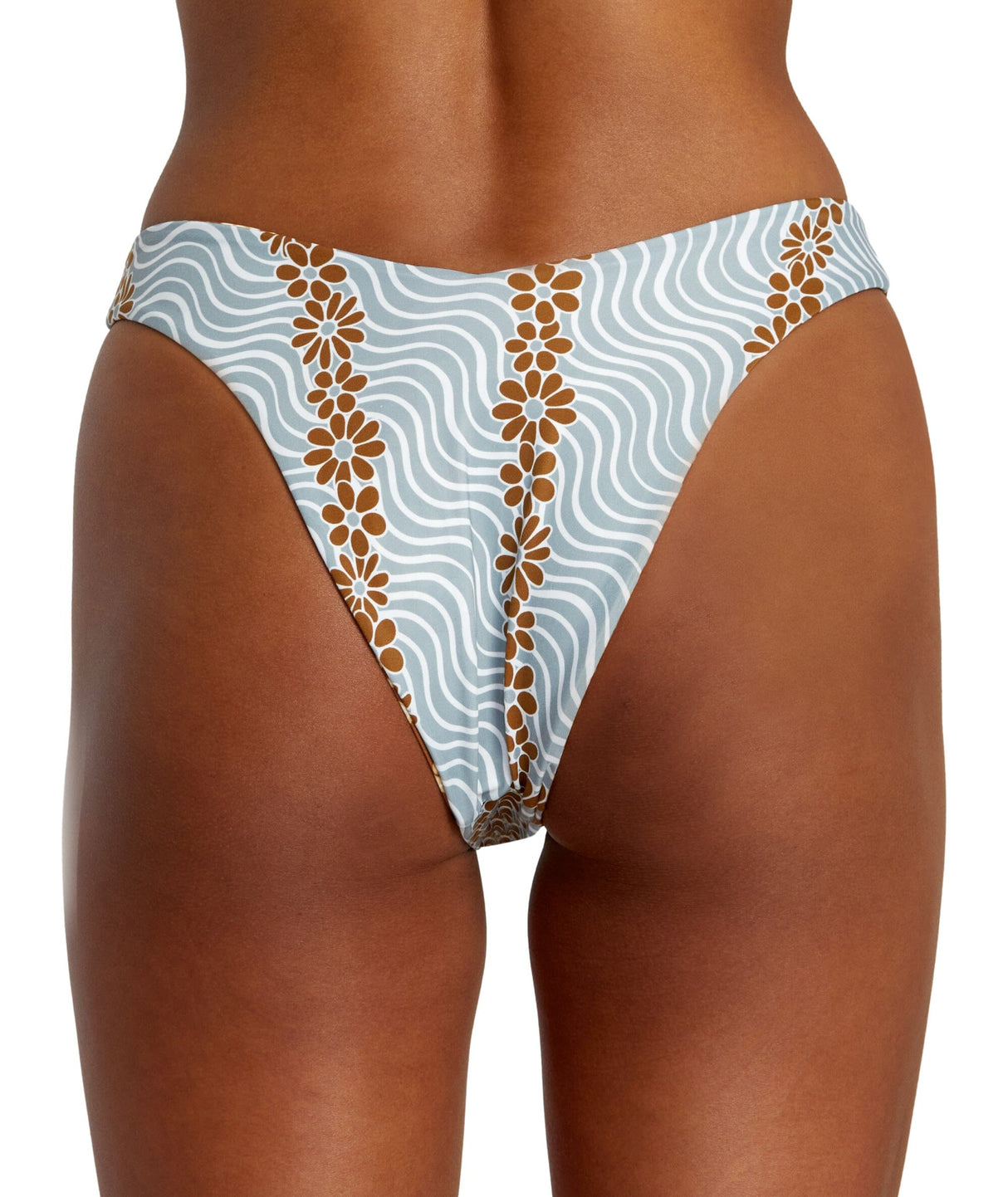 RVCA Women's MIcro Magic Reversible High Leg Bikini Bottom Shale Women's Bikini Bottoms RVCA 