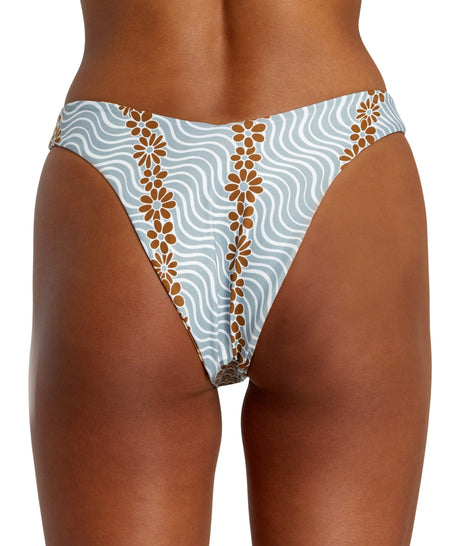 RVCA Women's MIcro Magic Reversible High Leg Bikini Bottom Shale Women's Bikini Bottoms RVCA 
