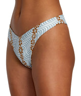 RVCA Women's MIcro Magic Reversible High Leg Bikini Bottom Shale Women's Bikini Bottoms RVCA 