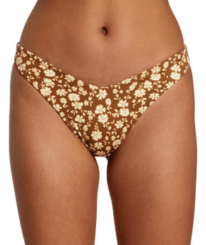 RVCA Women's MIcro Magic Reversible High Leg Bikini Bottom Shale Women's Bikini Bottoms RVCA 