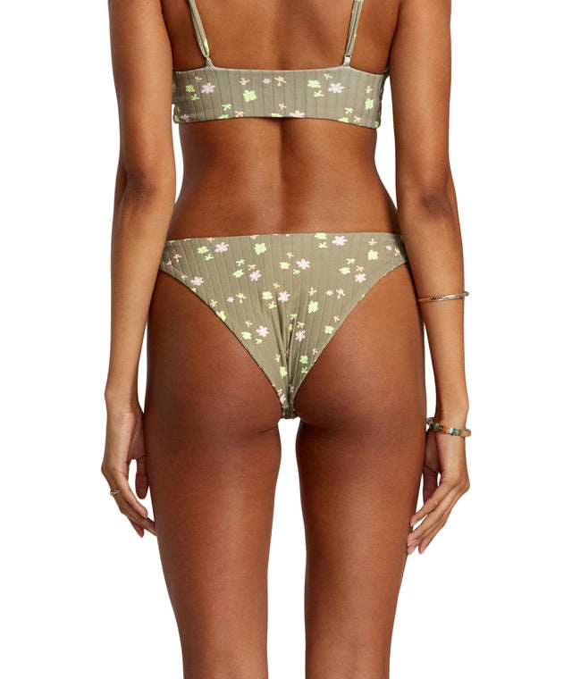 RVCA Women's Decoupage High Leg Bikini Bottom Aloe Women's Bikini Bottoms RVCA 