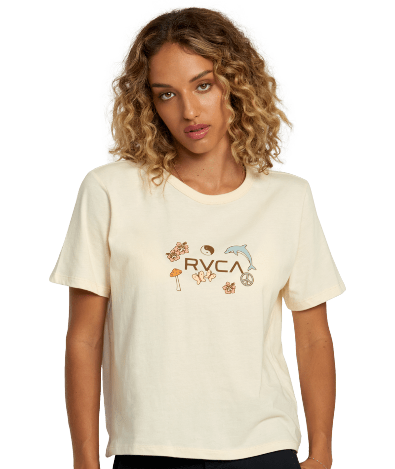 RVCA Women's Circle Of Life T-Shirt Cream Women's T-Shirts RVCA 