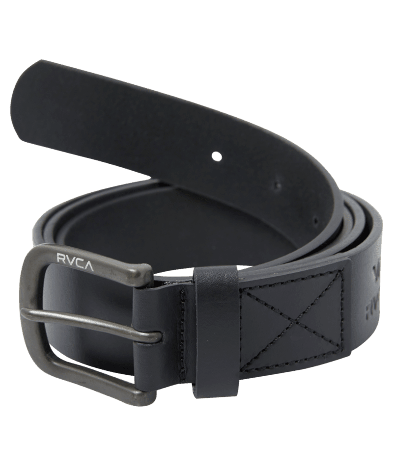 RVCA Standard Leather Belt Black Men's Belts RVCA 