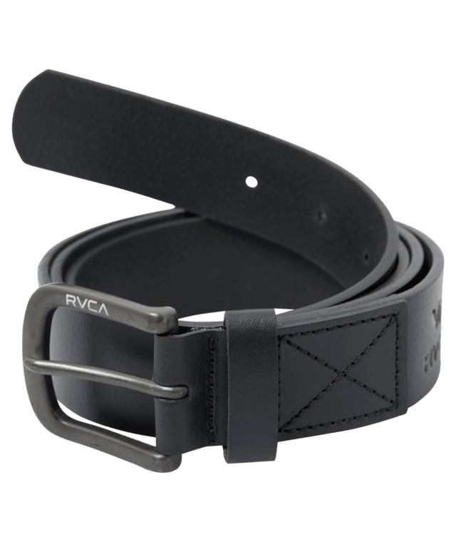 RVCA Standard Leather Belt Black Men's Belts RVCA 